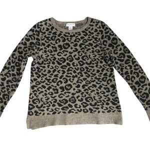 Liz Claiborne Black and Gray Animal Print Sweater